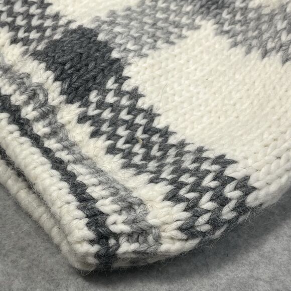 Nardi Tagliaferri Beanie Womens Wool Alpaca Blend Made‎ Italy Pom Pom Grey White - Picture 6 of 10